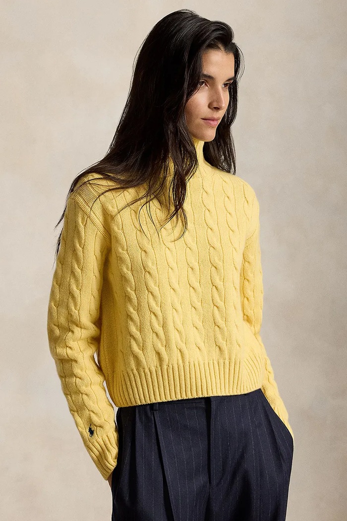 Polo Ralph Lauren sweter damski wełniany żółty 211B17734