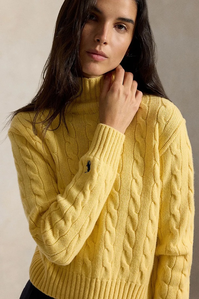 Polo Ralph Lauren sweter damski wełniany żółty 211B17734
