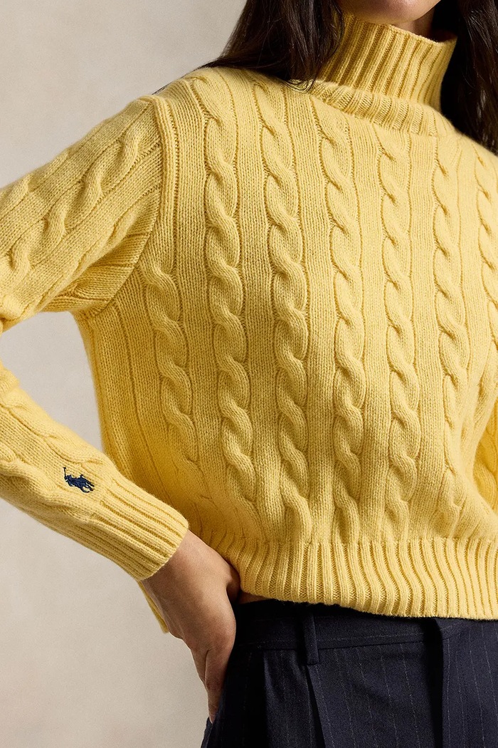 Polo Ralph Lauren sweter damski wełniany 211B17734 żółty