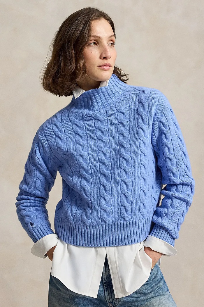 Polo Ralph Lauren sweter damski wełniany niebieski 211B17734