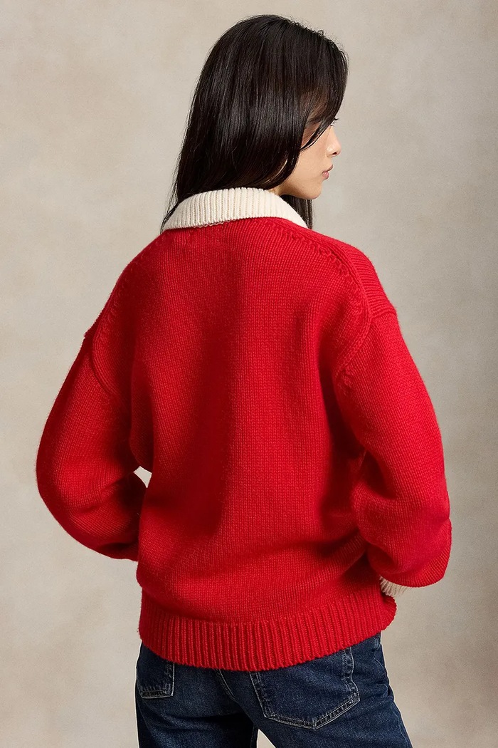 Polo Ralph Lauren sweter damski wełniany 211B17749 czerwony AW26