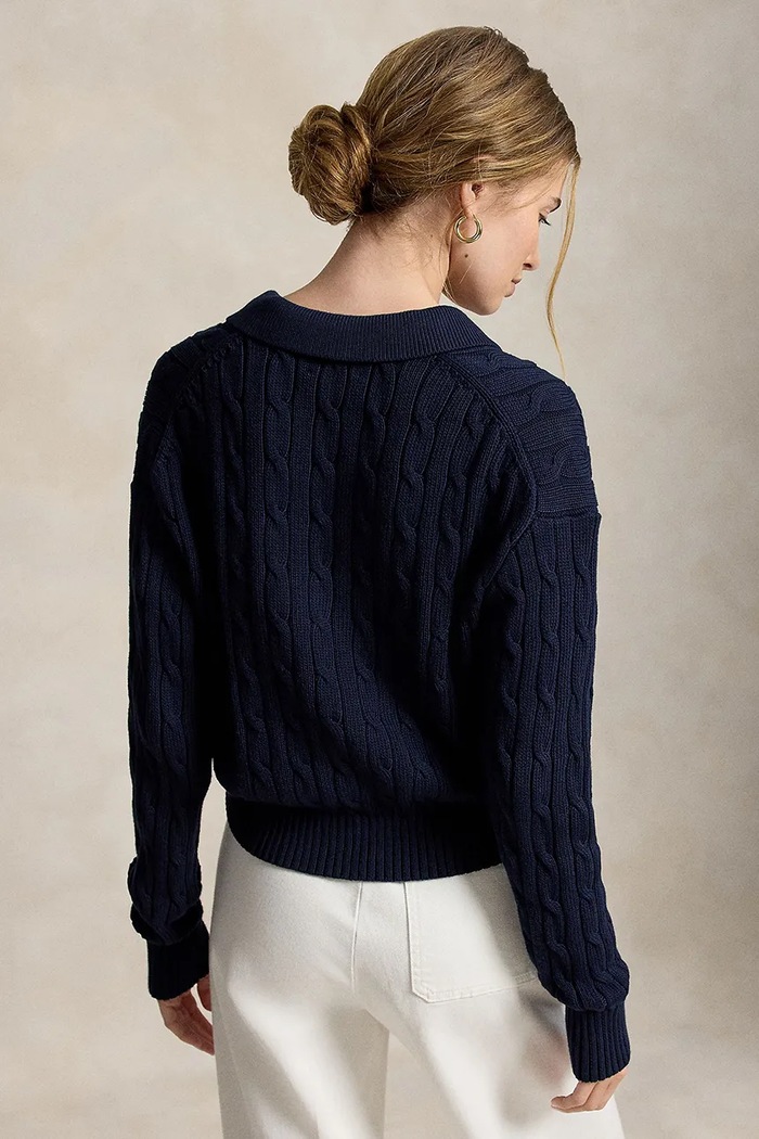 Polo Ralph Lauren kardigan damski bawełniany 211B30509 granatowy AW26