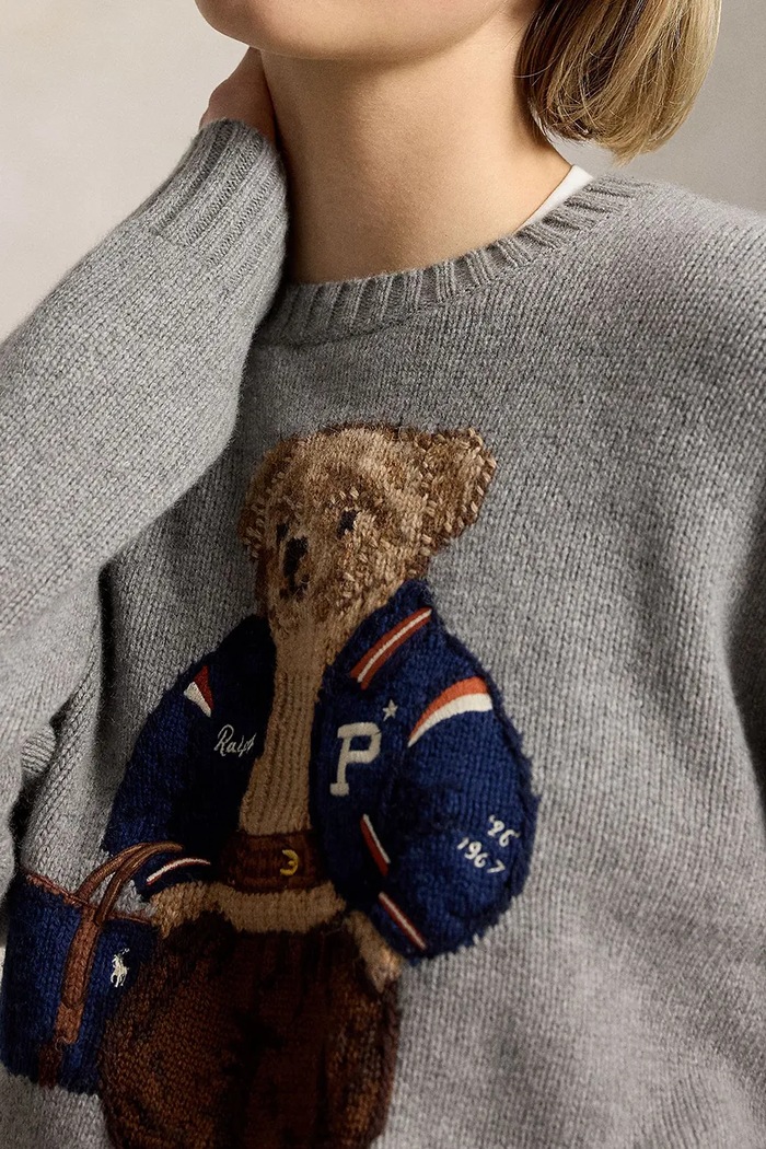 Sweter damski wełniany Polo Ralph Lauren 211B17771 szary