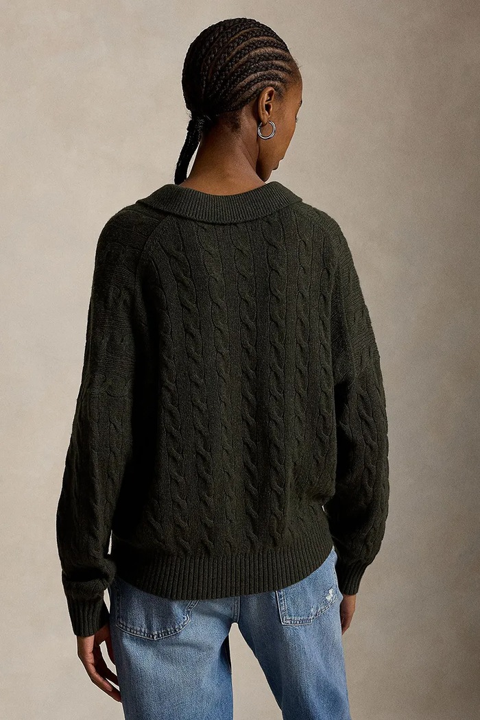 Polo Ralph Lauren Sweter damski wełniany 211B17767 zielony AW26