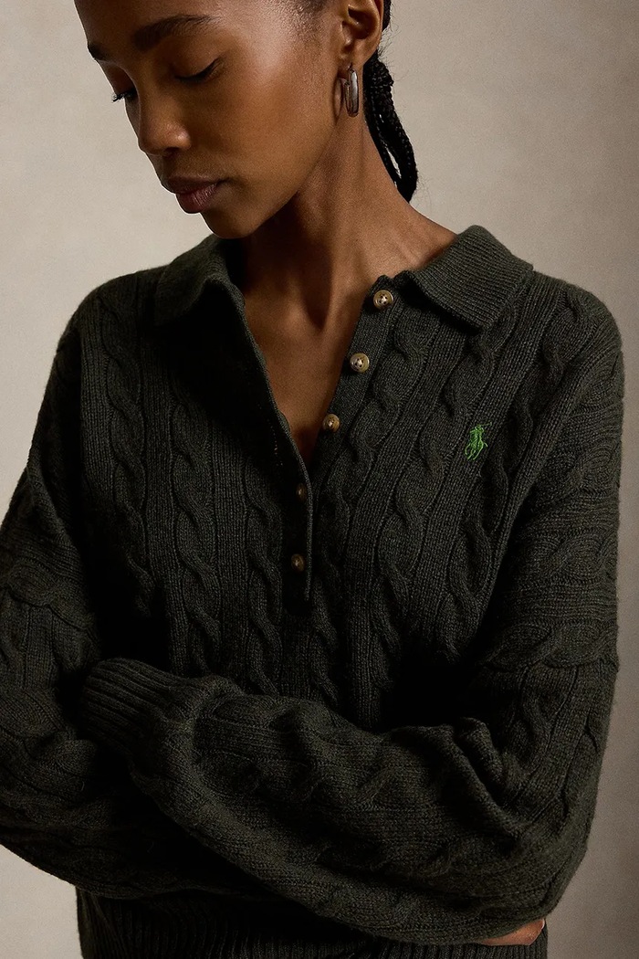 Sweter damski wełniany Polo Ralph Lauren 211B17767 zielony