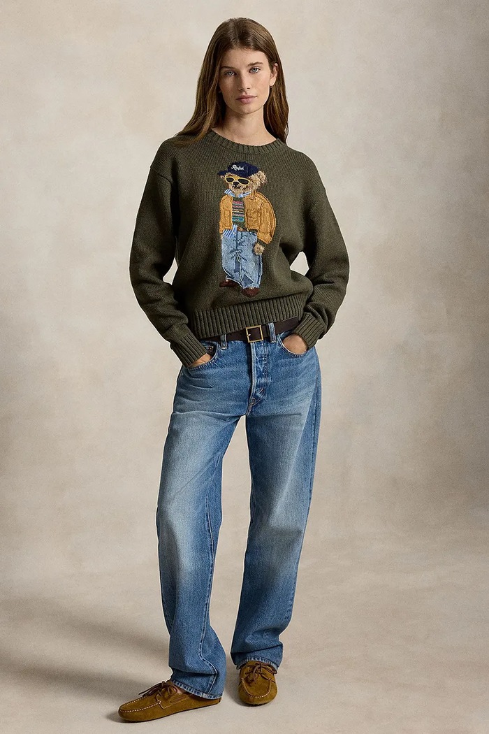 Odzież Polo Ralph Lauren sweter damski bawełniany 211B17762 zielony