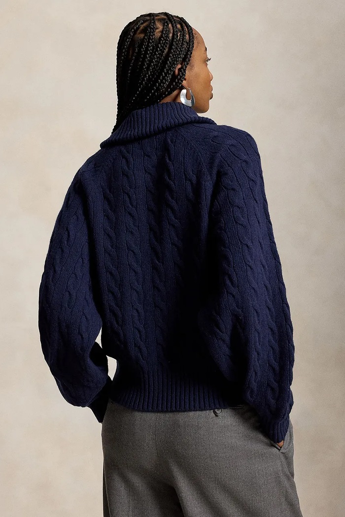Polo Ralph Lauren kardigan damski wełniany 211B17757 granatowy AW26