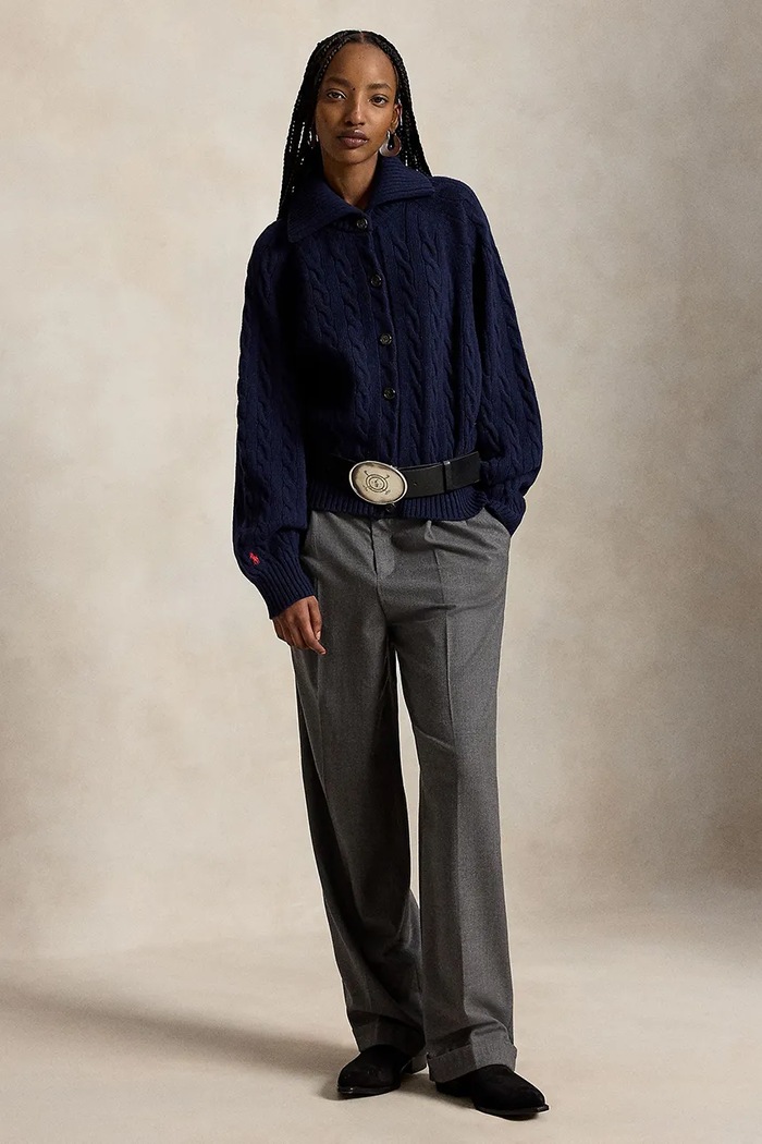 Odzież Polo Ralph Lauren kardigan damski wełniany 211B17757 granatowy