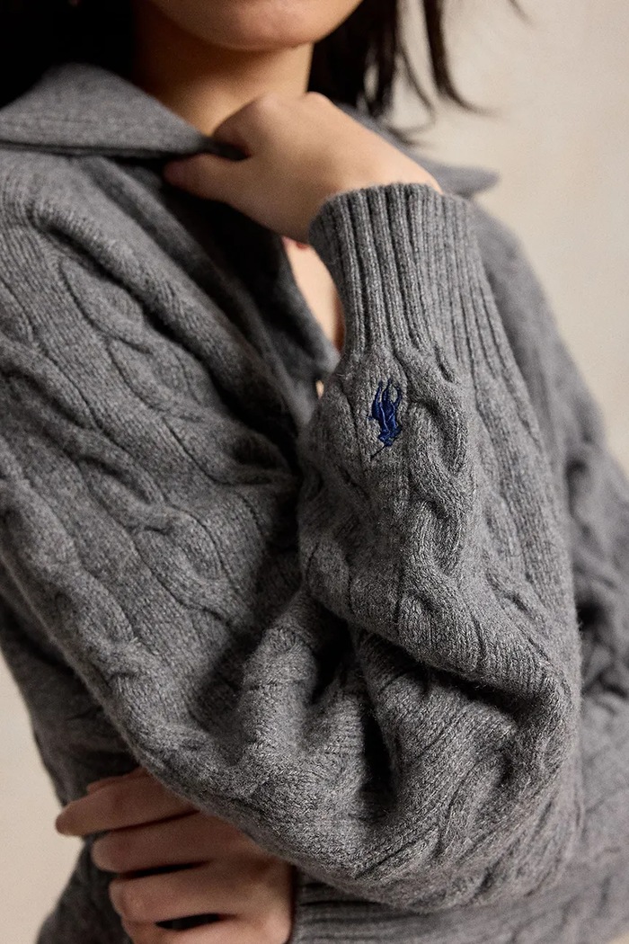 Polo Ralph Lauren kardigan damski wełniany szary 211B17757