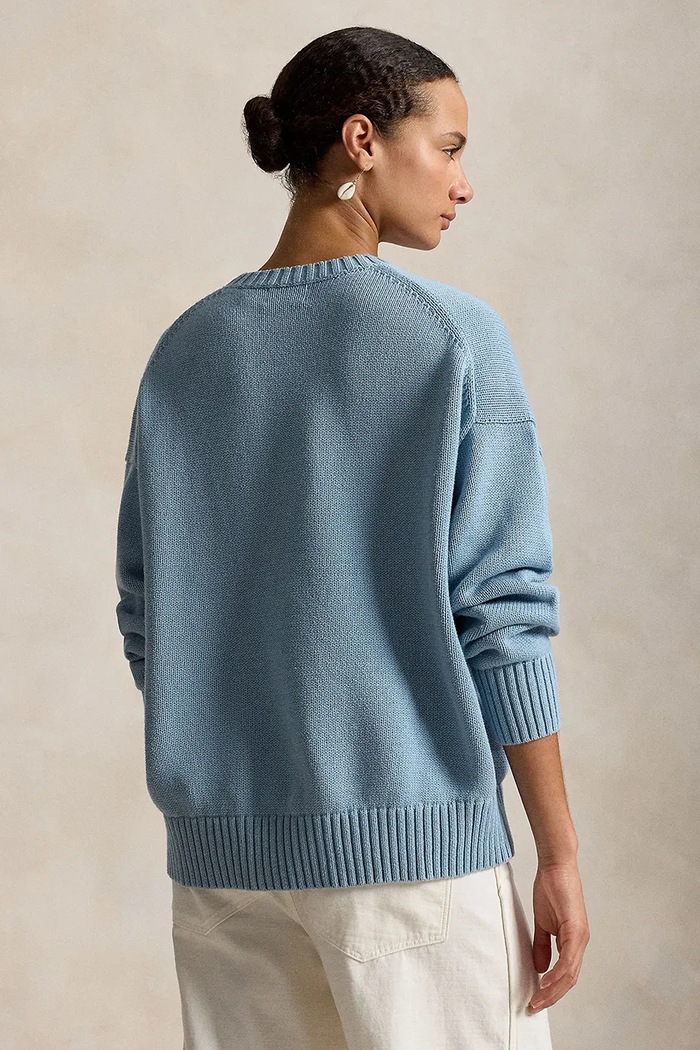 Polo Ralph Lauren sweter damski bawełniany 211B17743 niebieski AW26