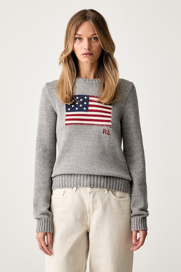 Polo Ralph Lauren пуловер дамски от памук сив 211B28830