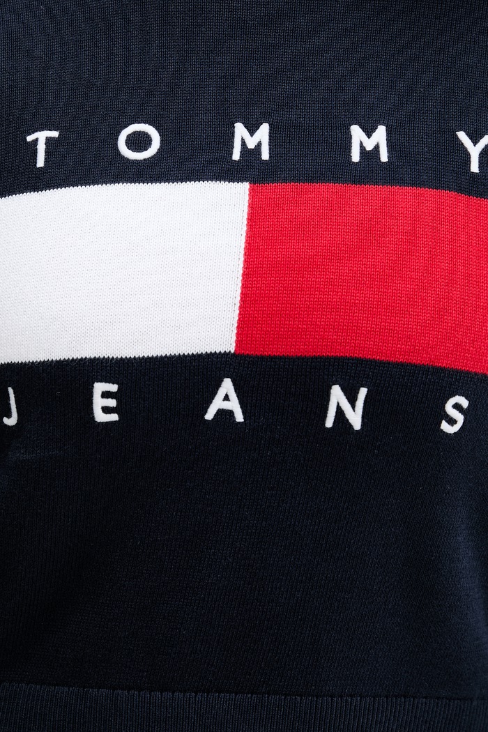 Tommy Jeans πουλόβερ γυναικείο βαμβακερό DW0DW22930 σκούρο μπλε