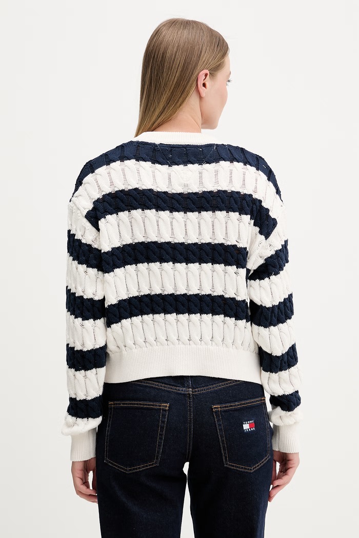Îmbrăcăminte Tommy Jeans pulover pentru femei, din bumbac DW0DW22926 bleumarin