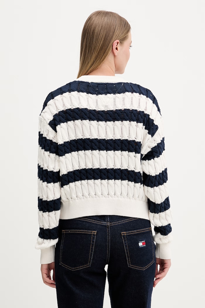 Îmbrăcăminte Tommy Jeans pulover pentru femei, din bumbac DW0DW22926 bleumarin