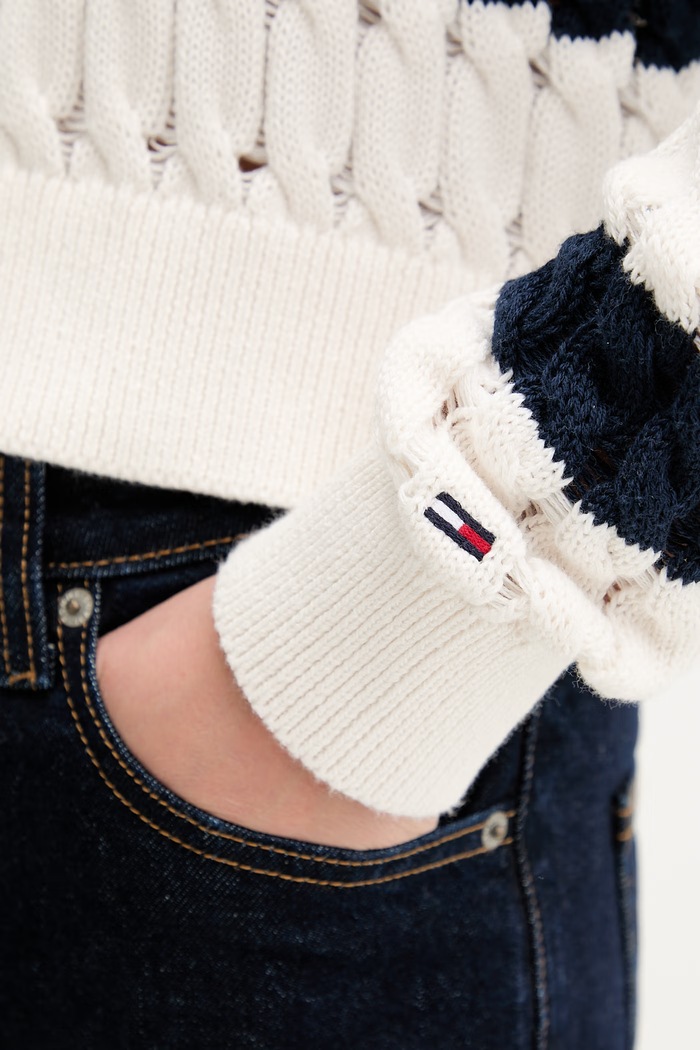 Tommy Jeans pulover pentru femei, din bumbac DW0DW22926 bleumarin