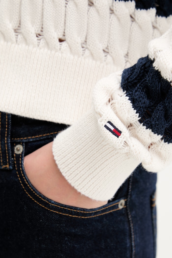 Tommy Jeans pulover pentru femei, din bumbac DW0DW22926 bleumarin