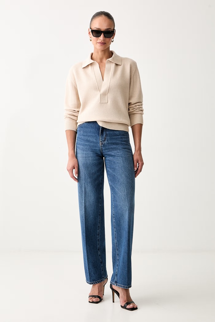 Victoria Beckham sweter damski z wełną 1326KJU007475A beżowy AW26