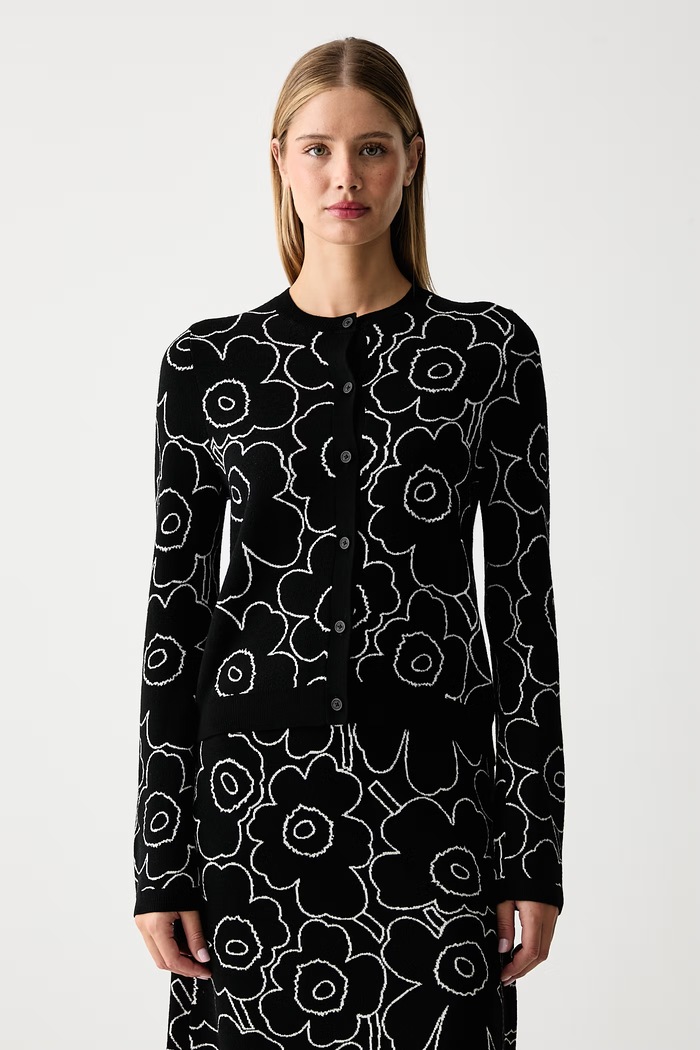Marimekko Kardigan za žene s vunom crna 096078