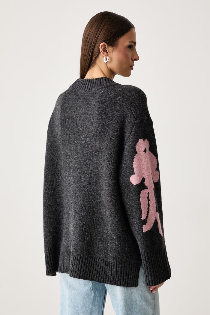 Odzież Marimekko Sweter damski z wełną 096084 szary