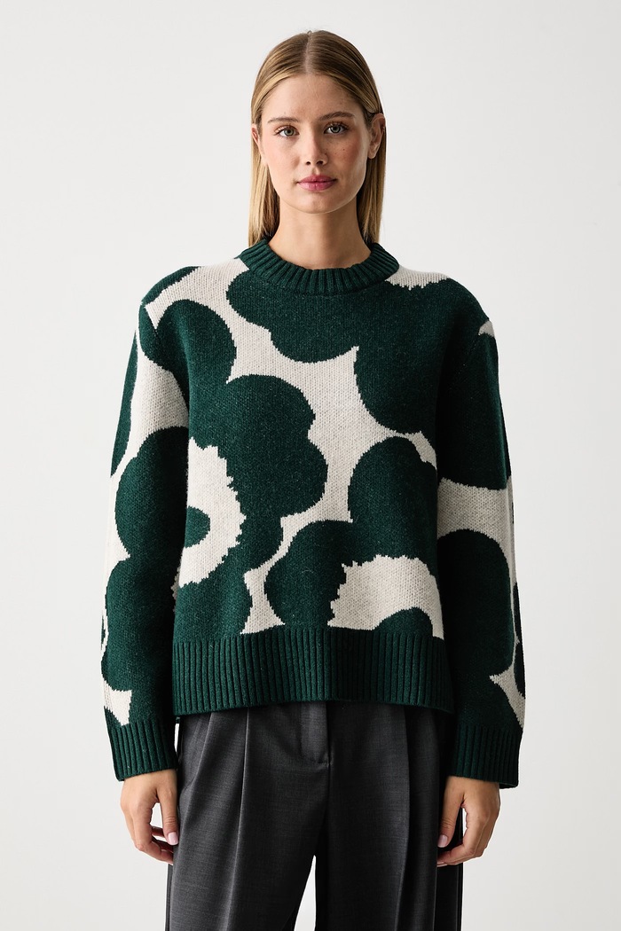 Marimekko Pulover za žene s vunom zelena 096077