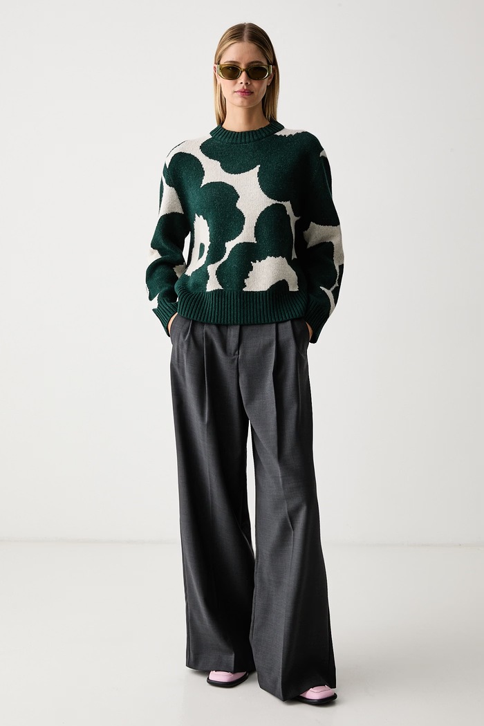 Marimekko Pulover za žene s vunom 096077 zelena AW26