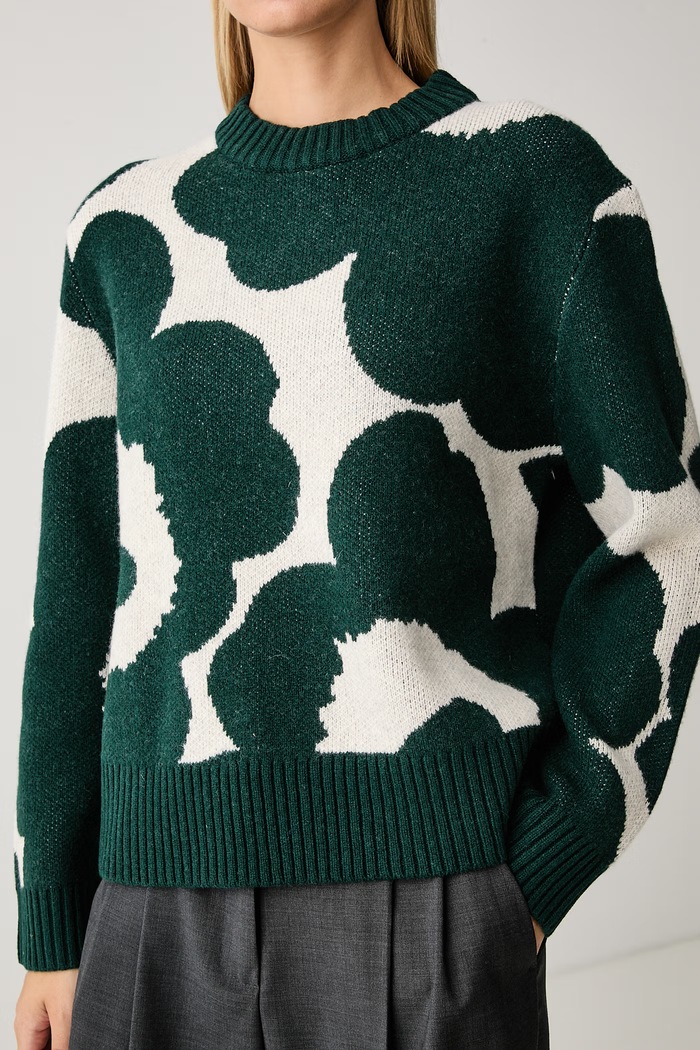 Pulover za žene s vunom Marimekko 096077 zelena