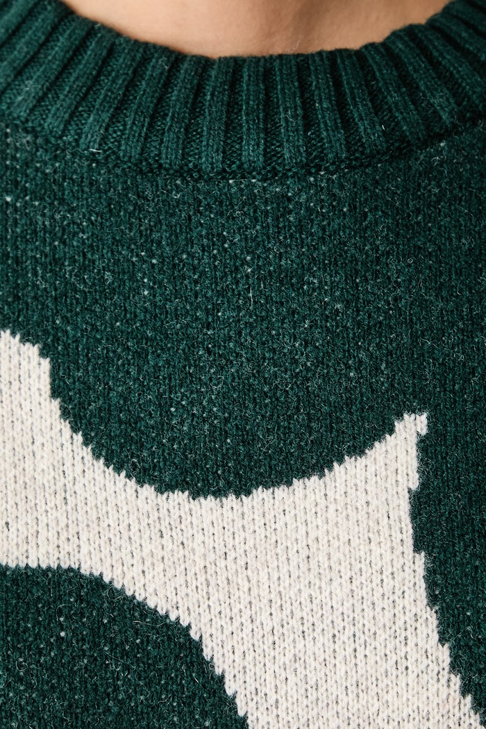 Pulover za žene s vunom Marimekko zelena 096077