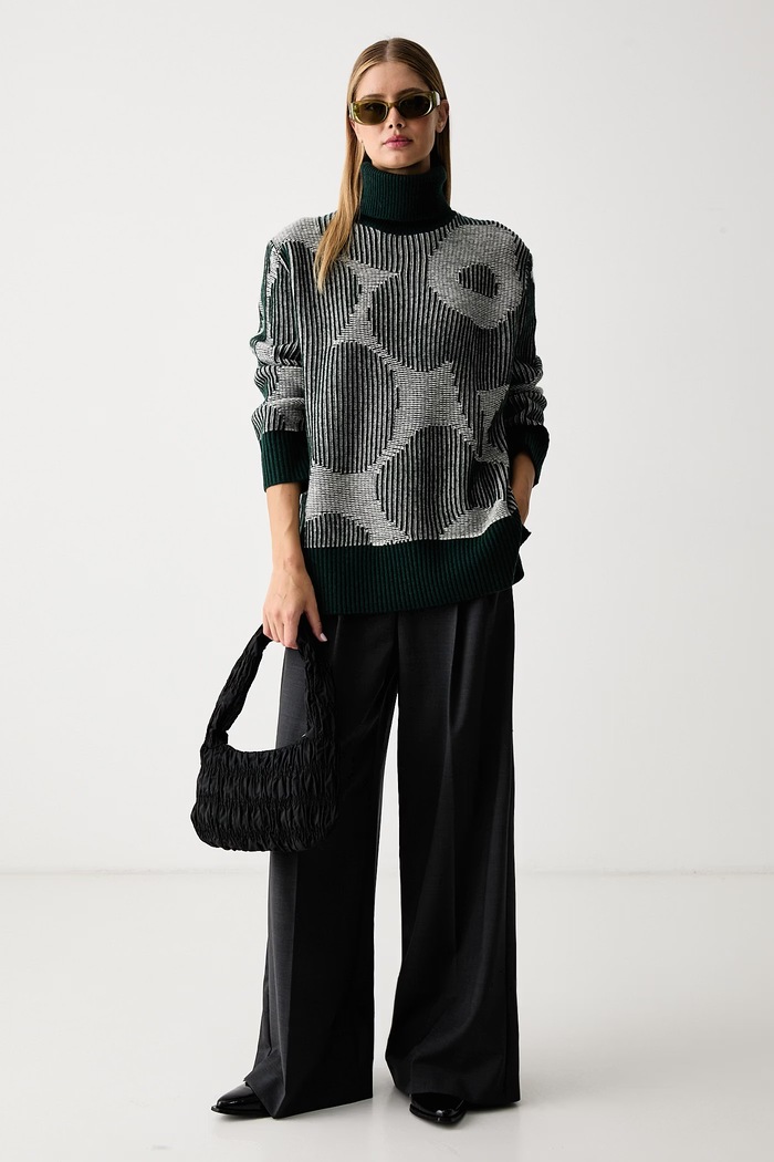 Marimekko Rolák dámsky s vlnou 096076 zelená AW26
