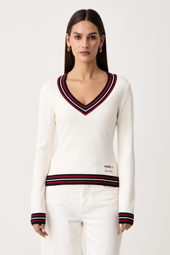 Guess Sweter damski z wiskozą x MARILYN MONROE beżowy W6BR89.Z2276
