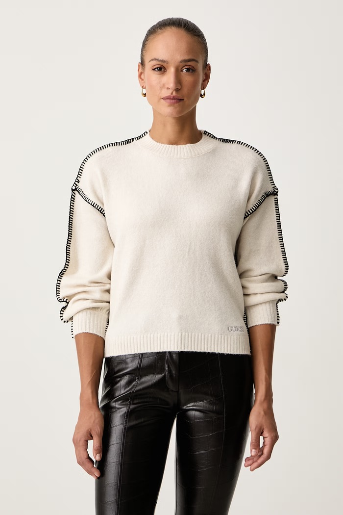 Guess Пуловер дамски с вълна AMELIE бежов W6BR73.Z1757