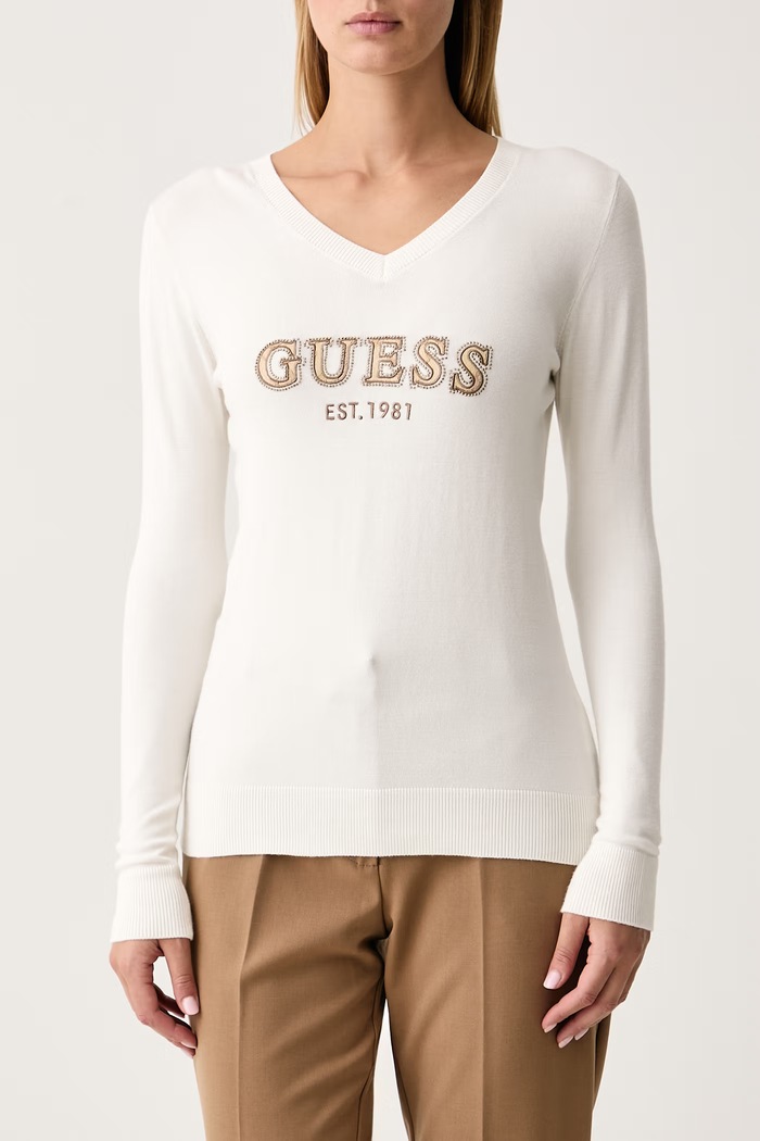 Пуловер дамски с вискоза HANNAH Guess W6BR55.Z1456 бежов