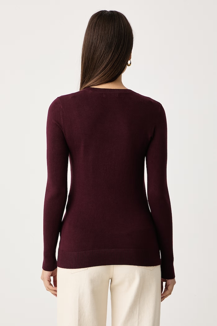 Odzież Guess Sweter damski z wiskozy HANNAH W6BR55.Z1456 bordowy