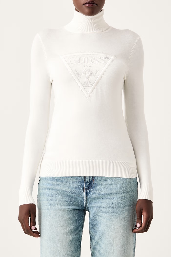 Maglione da donna con viscosa HALLIE Guess W6BR54.Z1455 beige