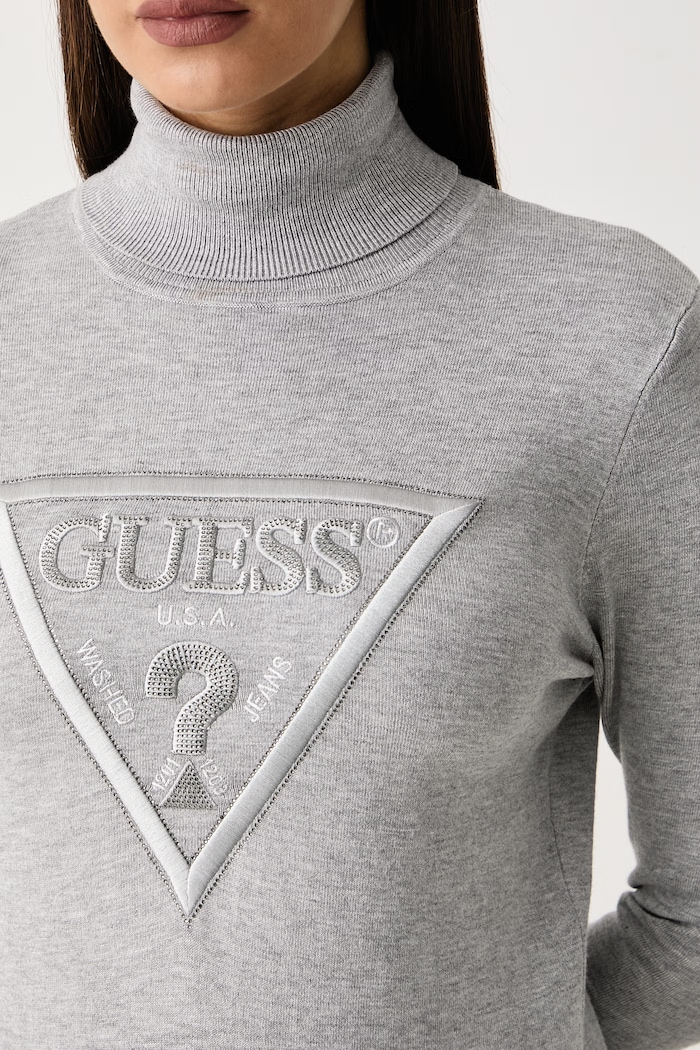 Sweter damski z wiskozą HALLIE Guess W6BR54.Z1455 szary
