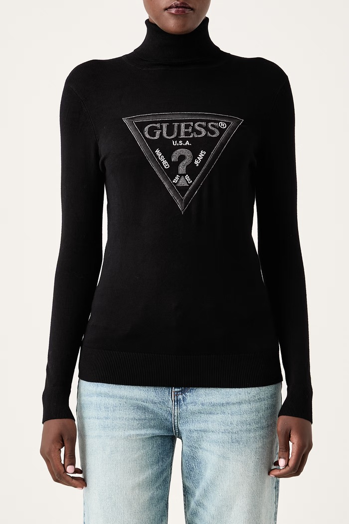 Maglione da donna con viscosa HALLIE Guess W6BR54.Z1455 nero