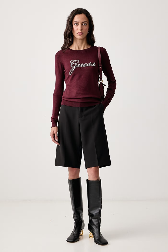 Guess Sweter damski z wiskozą GEORGIA W6BR53.Z1454 bordowy AW26