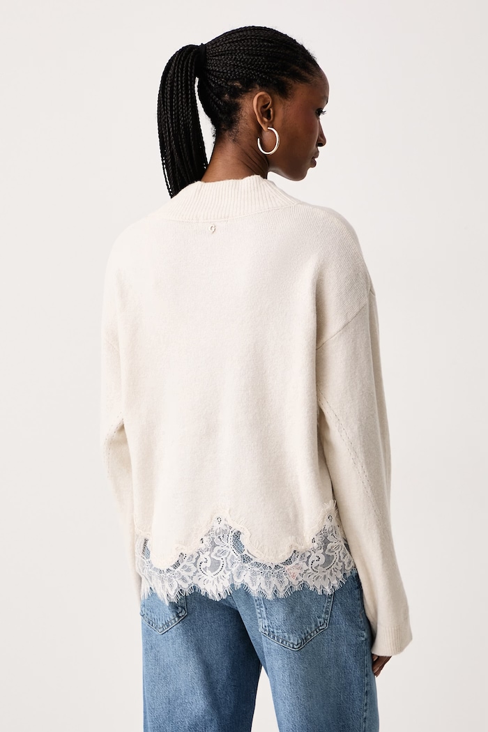 Odzież Guess Sweter damski z wełną HAYDEN W6BR38.Z1433 beżowy
