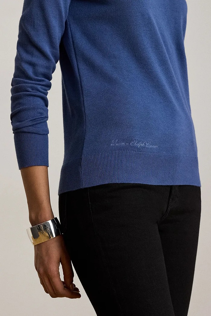 Lauren Ralph Lauren sweter damski z modalem niebieski 200B22252