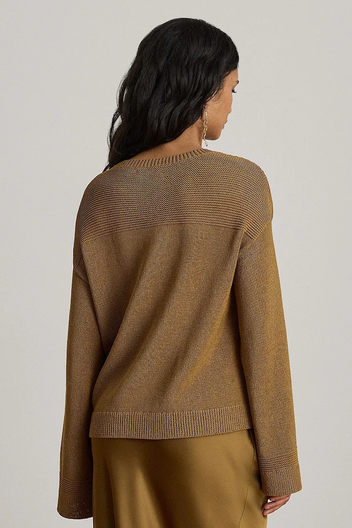 Lauren Ralph Lauren sweter damski z bawełną 200B20915 brązowy AW26
