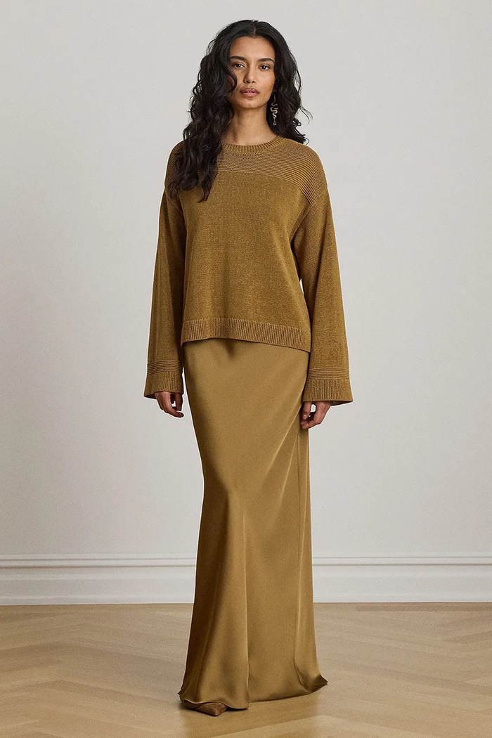 Odzież Lauren Ralph Lauren sweter damski z bawełną 200B20915 brązowy