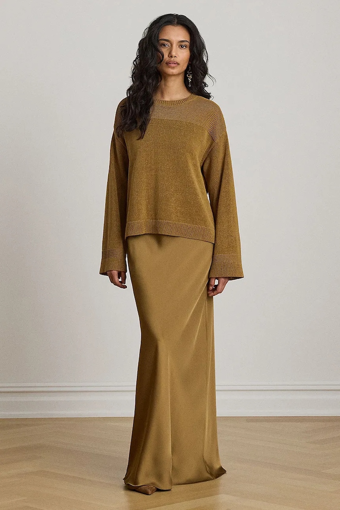 Odzież Lauren Ralph Lauren sweter damski z bawełną 200B20915 brązowy
