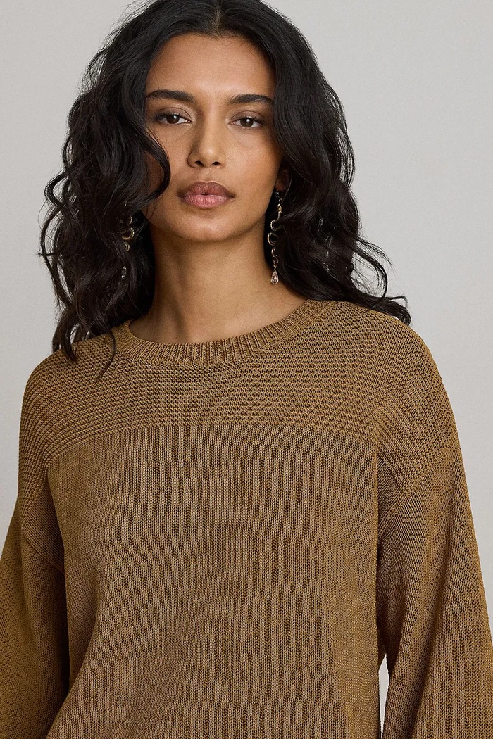Lauren Ralph Lauren sweter damski z bawełną brązowy 200B20915