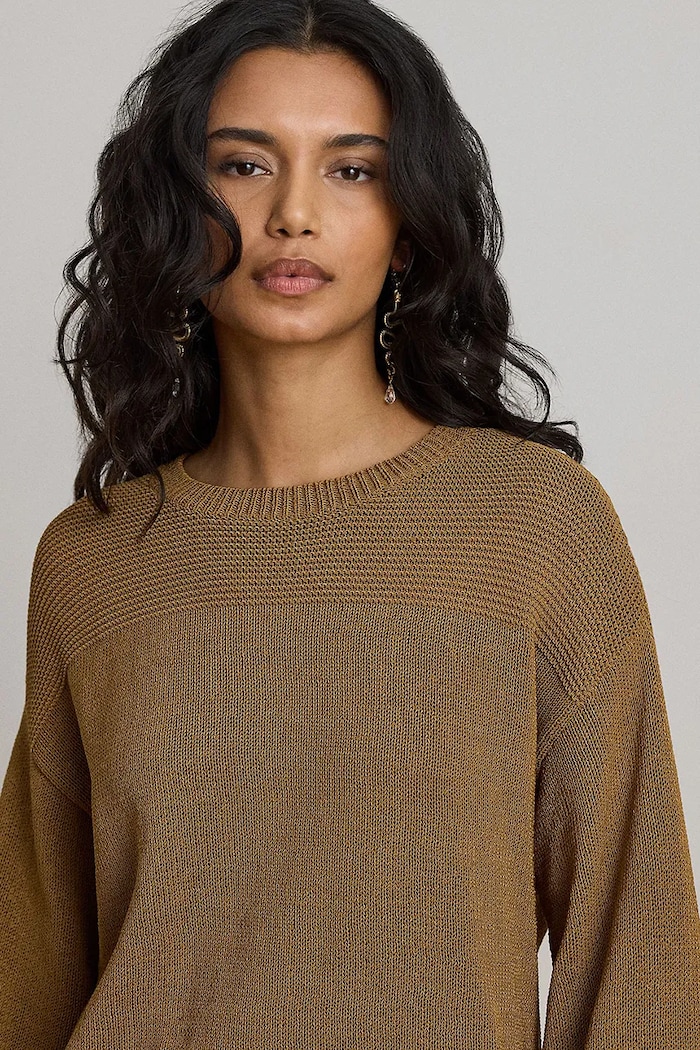 Lauren Ralph Lauren sweter damski z bawełną brązowy 200B20915