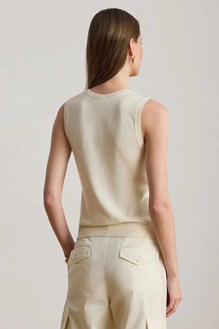 Lauren Ralph Lauren golf damski z dodatkiem jedwabiu 200P14537 beżowy AW26