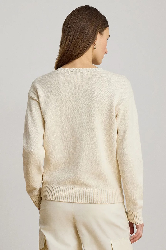 Lauren Ralph Lauren sweter damski bawełniany 200P14120 beżowy AW26