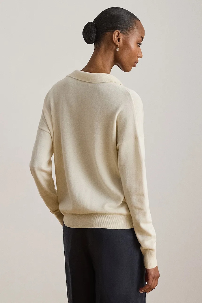 Lauren Ralph Lauren sweter damski z bawełną 200P14056 beżowy AW26