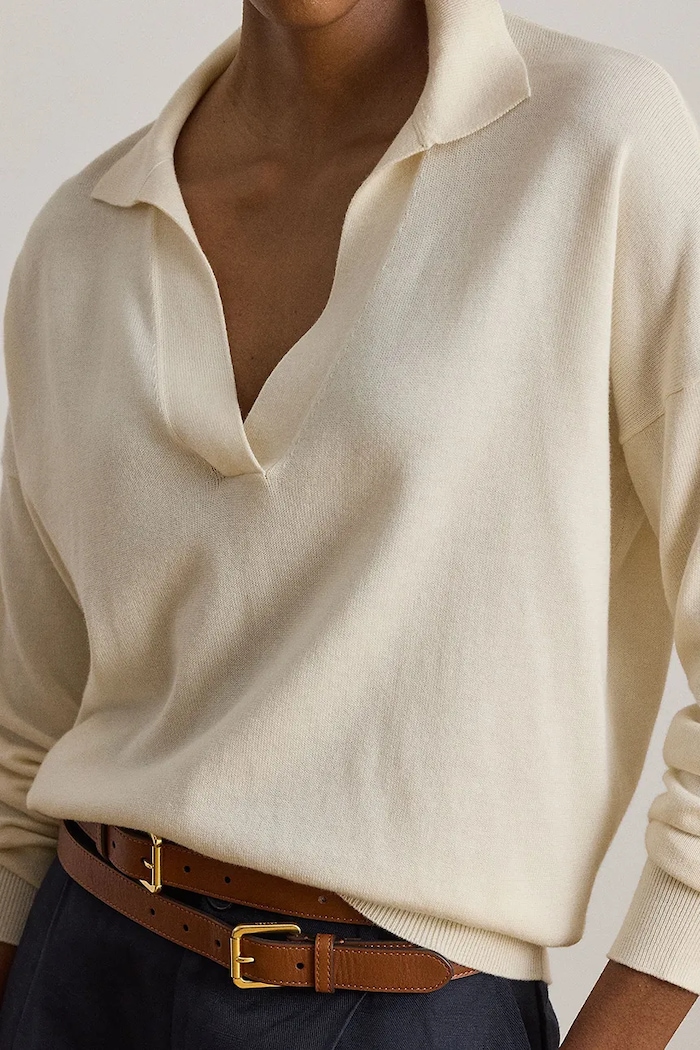 Lauren Ralph Lauren sweter damski z bawełną beżowy 200P14056