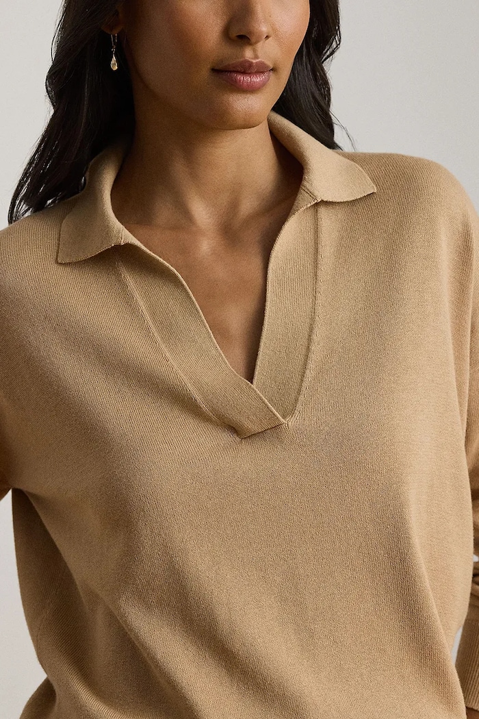 Lauren Ralph Lauren sweter damski z bawełną beżowy 200P14056