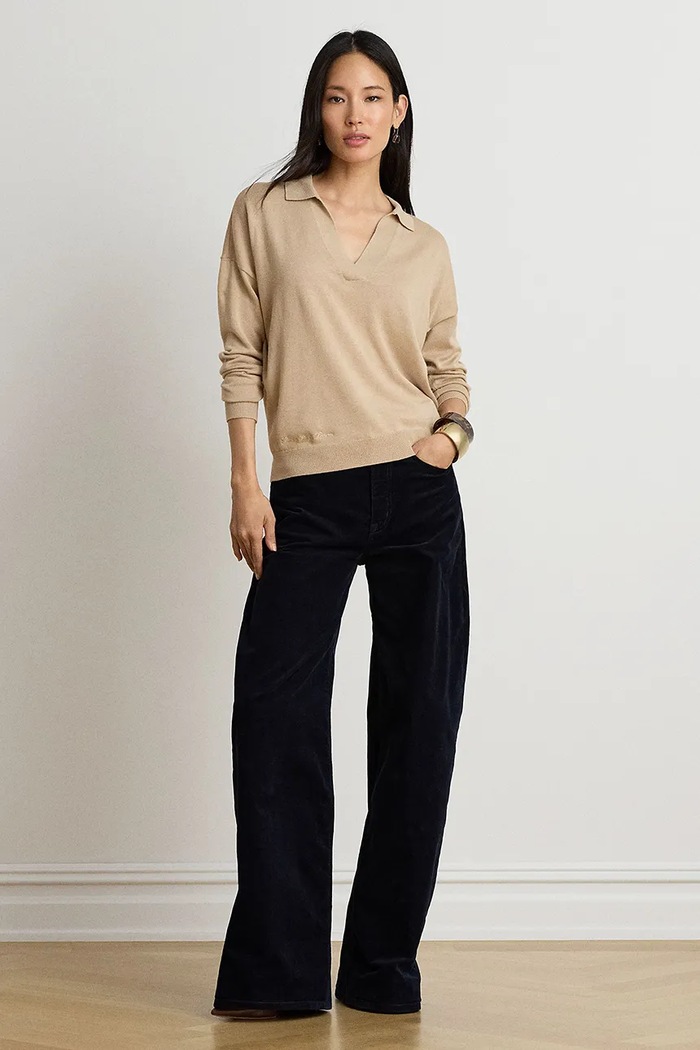 Odzież Lauren Ralph Lauren Sweter damski z bawełną 200P14056 brązowy