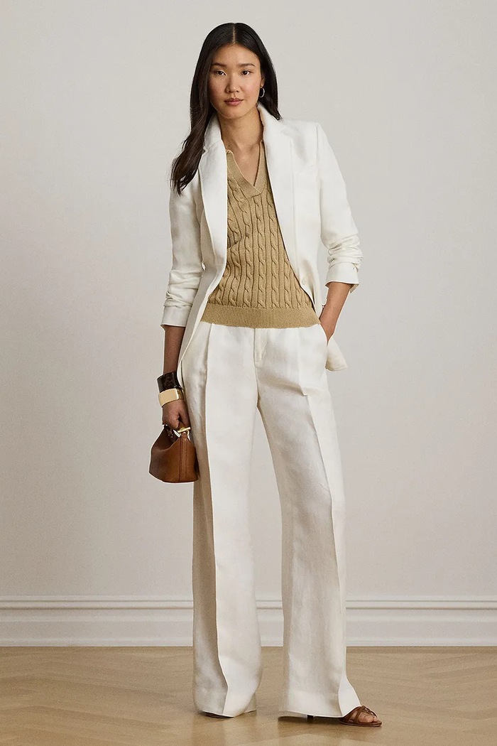 Odzież Lauren Ralph Lauren sweter z krótkim rękawem damski z wiskozą 200P14041 beżowy